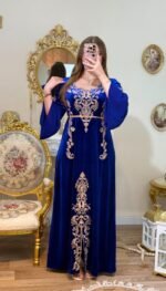 ⁦القفطان الأزرق الملكي (قطيفة) 👑💙⁩ - الصورة ⁦7⁩